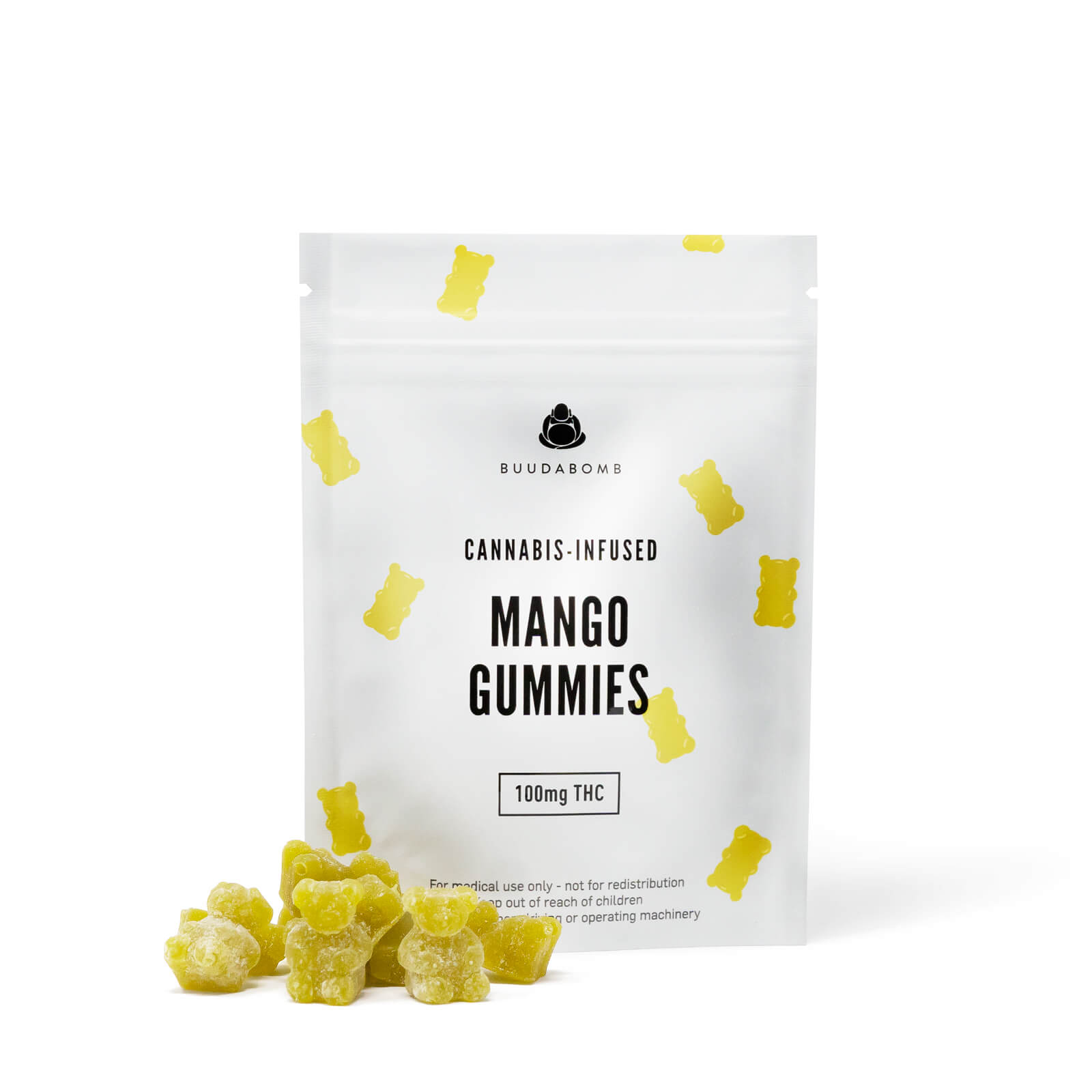 Buudabomb – Mango Gummies 100mg THC | BC Weed Edible Canada
