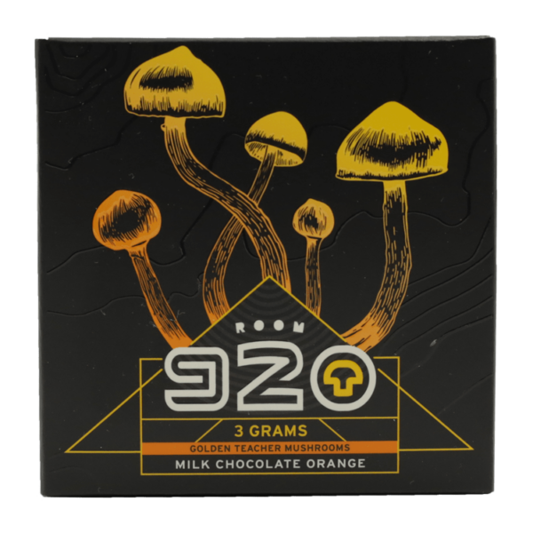 Room 920 – Mushroom Chocolate Bar – Milk Chocolate Orange – 3 grams | BC Weed Edible Canada