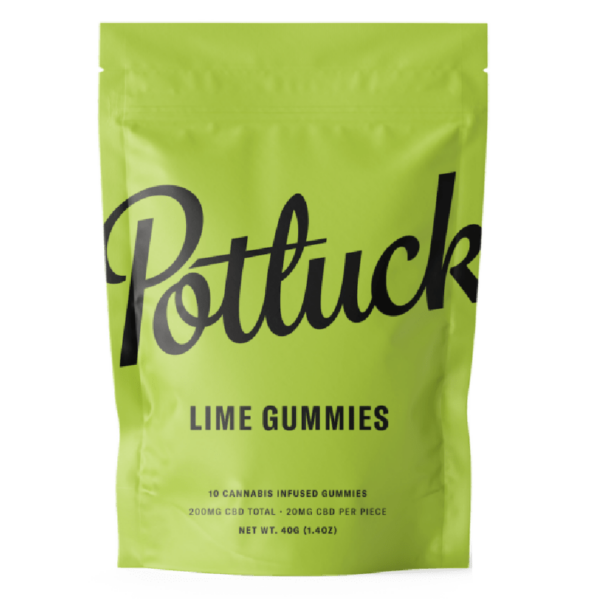 Potluck Extracts – Lime Gummies (CBD) – 200mg | BC Weed Edible Canada